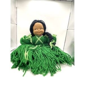 Native American Handcrafted Hawaiian Hula Tiki Polynesian Handmade Doll Girl P10
